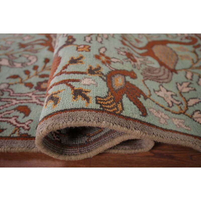 Animals Pictorial Ziegler Indian Foyer Rug Handmade Wool Carpet - 3'11"x 5'11"