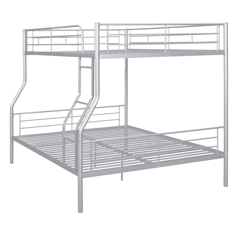 Full XL Over Queen Metal Bunk Bed, Black
