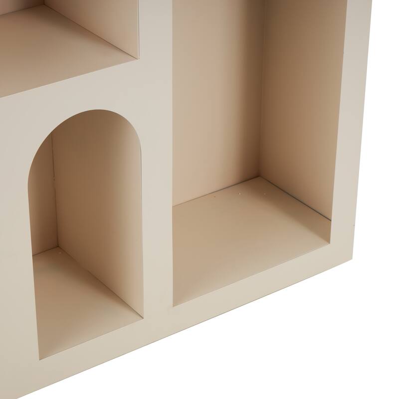 Black or Cream Metal 5 Shelf Geometric Storage Shelving Unit