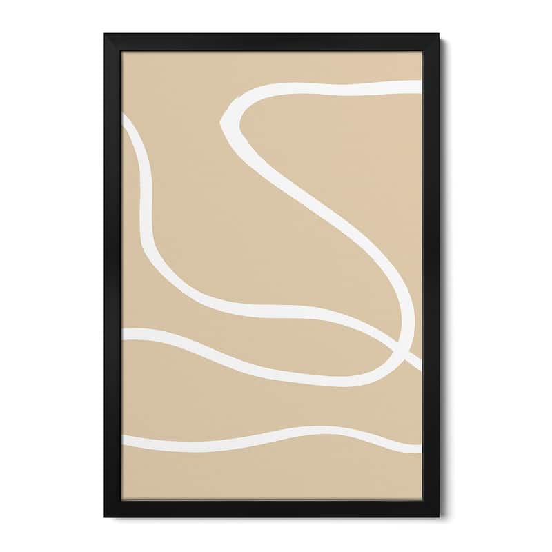 Beige Lines I Premium Framed Poster by 1x Studio - Black - 16x24x1