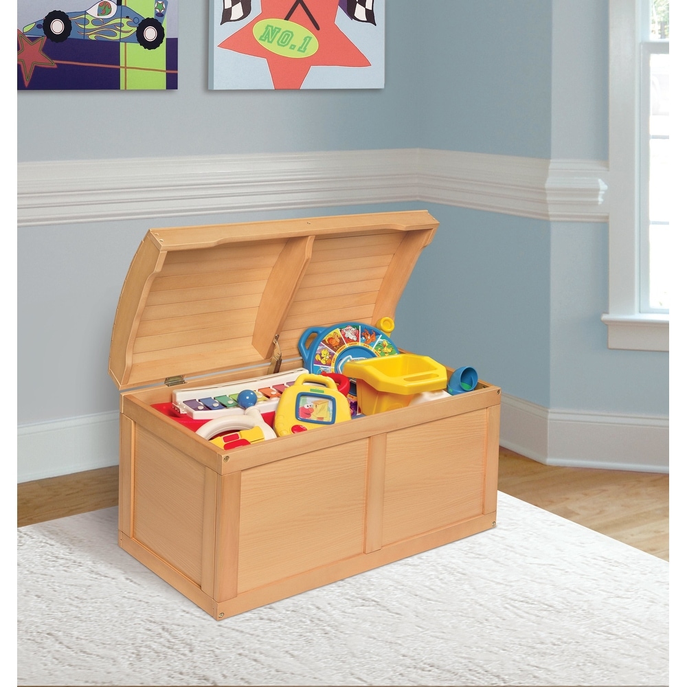 Flat Bench Top Toy and Storage Box - Woodgrain/Gray - Badger Basket