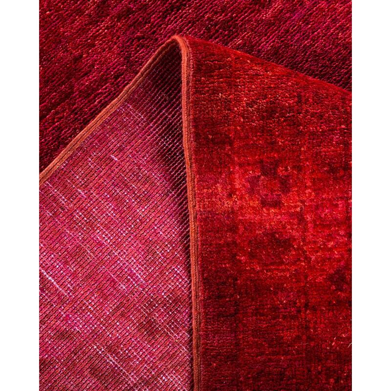 Overton Hand Knotted Wool Vintage Inspired Modern Contemporary Overdyed Pink Area Rug - 12' 2" x 14' 10"