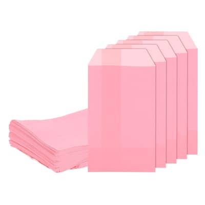 100Pcs Kraft Paper Treat Bags, 6" x 3" Candy Flat Favor Bags