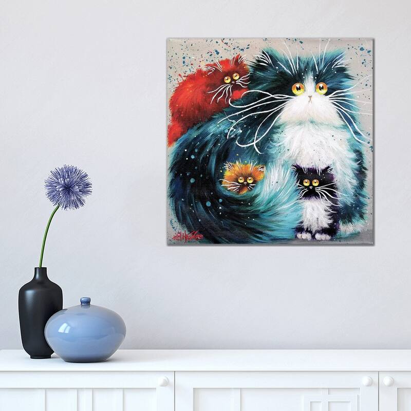 iCanvas "Purrenting" by Kim Haskins Canvas Print - 18x18x1.5