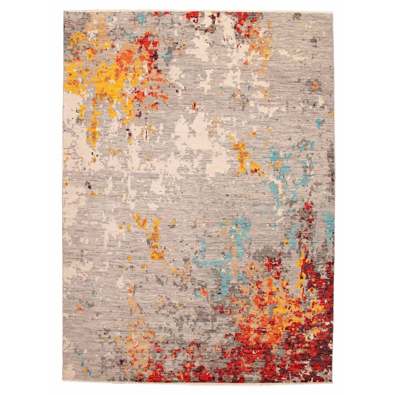 ECARPETGALLERY Hand-knotted Mystique Grey Wool Rug - 10' 3" x 14' - Grey - 10' 3" x 14' - Rectangle