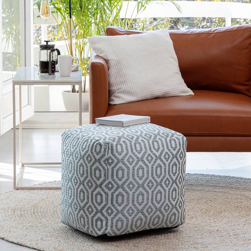 Jani Zuma Indoor/Outdoor 18" x 18" Square Pouf Ottoman