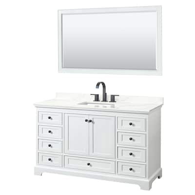 Deborah 60-inch Single Vanity, Quartz Top, 58-inch Mirror
