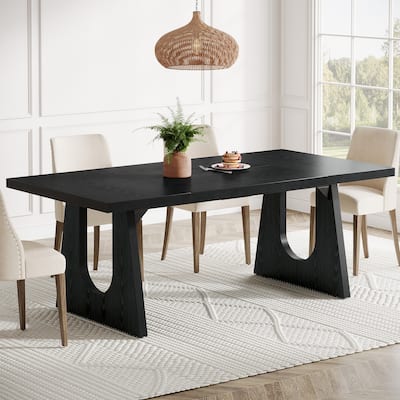 Oak Large Dining Table Wood Rectangular Kitchen Table for Dining Room