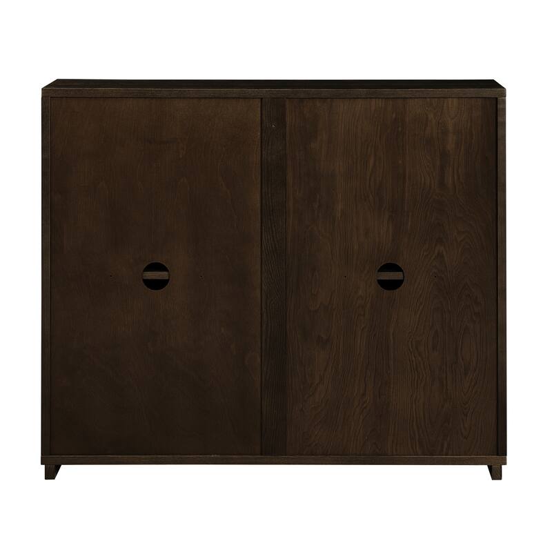 Roomfitters V-Shape Fluted Sideboard Cabinet Mid-Century Modern Storage Console Buffet for Entryway & Coffee Bar