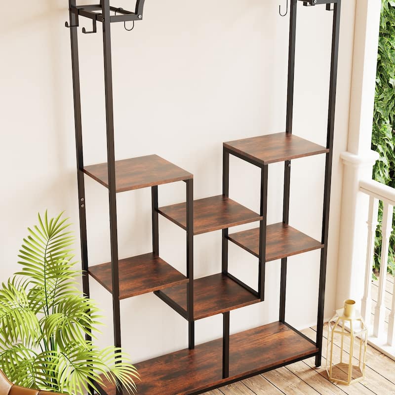 Heavy Duty Large Metal Plant Stand Flower Rack with Arched Top - 75" x 40" x 12"