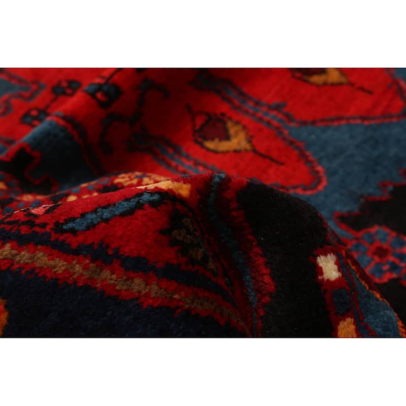 ECARPETGALLERY Hand-knotted Anatolian Vintage Navy, Red Wool Rug - 4'5 x 7'3