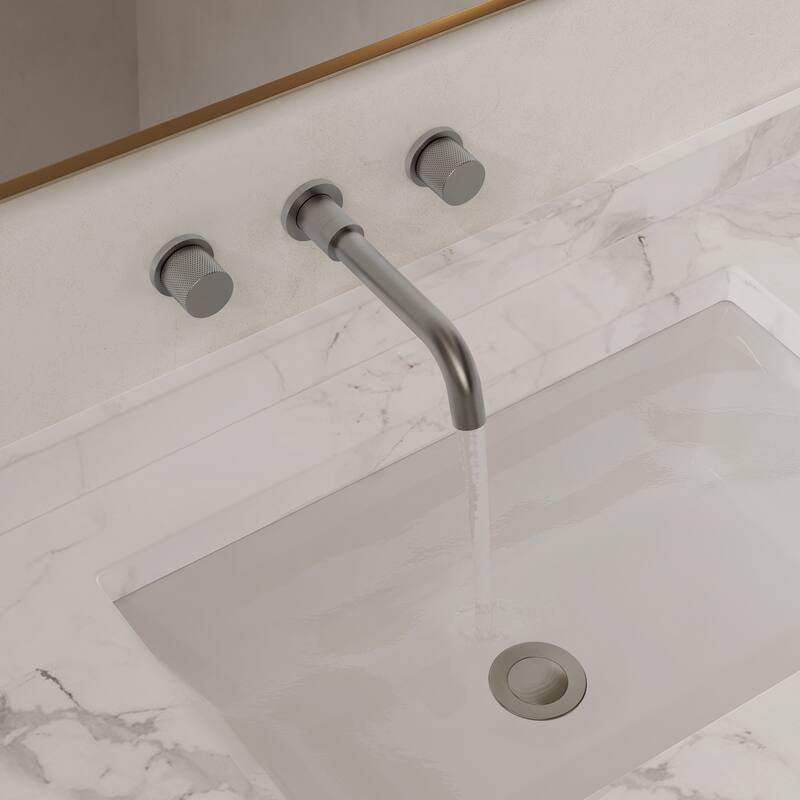 GRANDJOY 2-Handle Wall Mounted Bathroom Faucet - Brushed Nickel