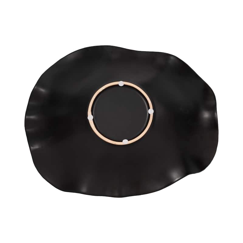 Sagebrook Home 18" Metal Ruffled Edge Bowl, 6"H - 18" x 14" x 6"