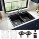 preview thumbnail 1 of 60, Karran Drop-In Quartz 34 in. 1-Hole 50/50 Double Bowl Kitchen Sink Kit