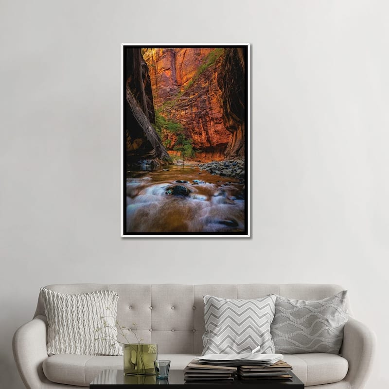 iCanvas "Utah Zion National Park The Narrows Hike I" by Alex G Perez Framed Canvas Print