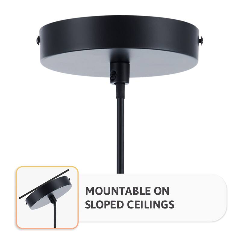 CO-Z Boho Handwoven Hemp Rope Dome Pendant Light Fixture - Tan