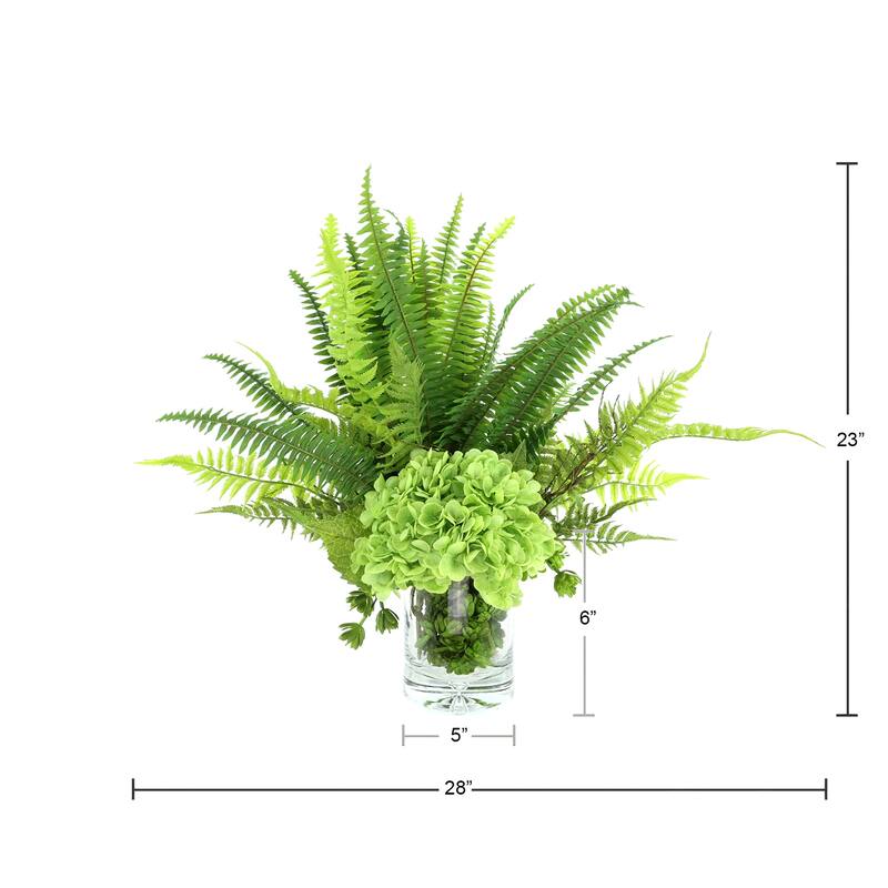 Real Touch Hydrangea and Fern Arrangement - 23