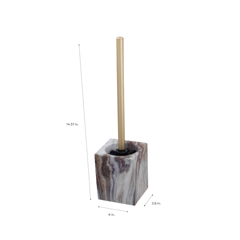 Elle Décor Square Toilet Bowl Brush in Agate - 4.09" x 3.86" x 14.37"