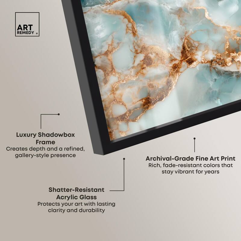 Teal Marble Majesty Shadowbox by Art Remedy