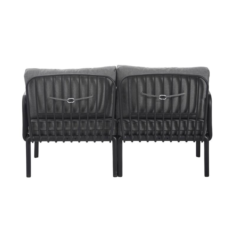 Christopher Knight Home - Ashton 5-Piece Outdoor Patio Sectional with Two Coffee Tables, Deep Seating and Plush Cushions