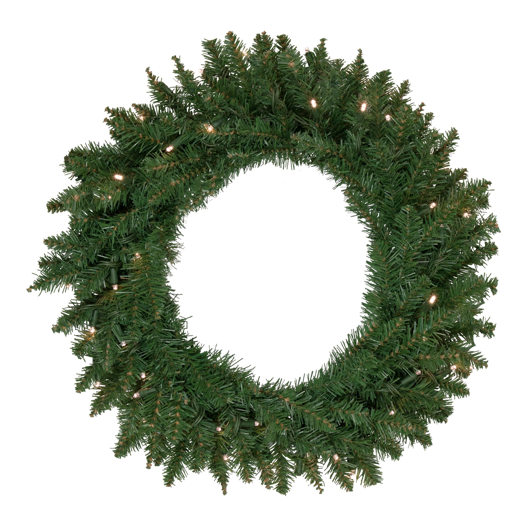 Pre-Lit Winona Fir Artificial Christmas Wreath 24-Inch Warm White LED Lights - 24"