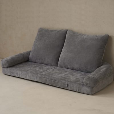 Convertible Fold-Out Double Sofa Bed,Gray,Right, the Right Part of the Complete Product.