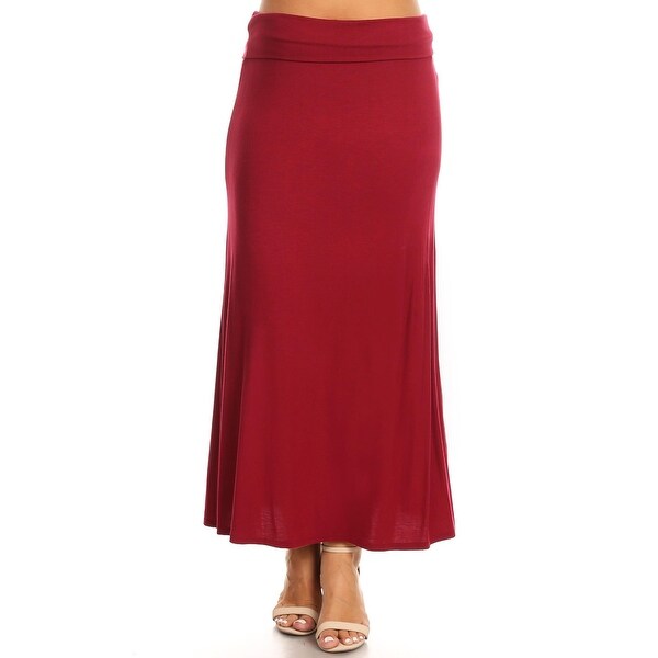 red maxi skirt plus size