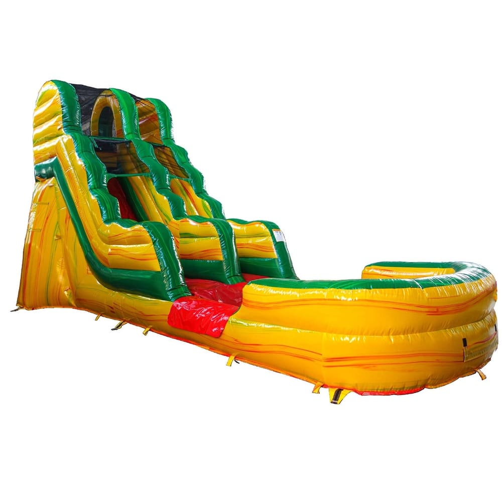 JumpOrange 15' Fiesta Commercial Grade Inflatable Water Slide with Splash Pool for Kids and Adults (with Air Blower)