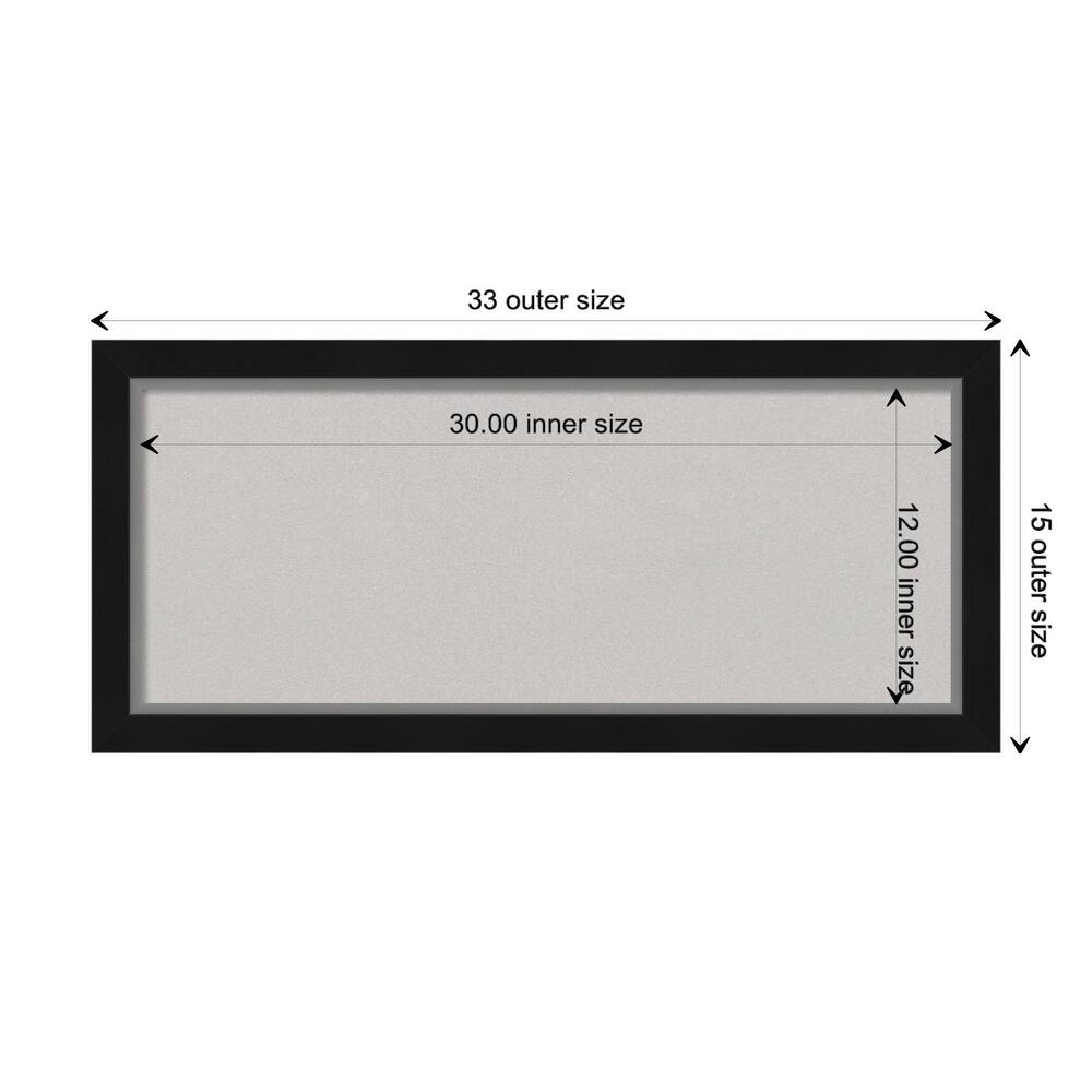 Eva Narrow Framed Grey Corkboard Bulletin Board