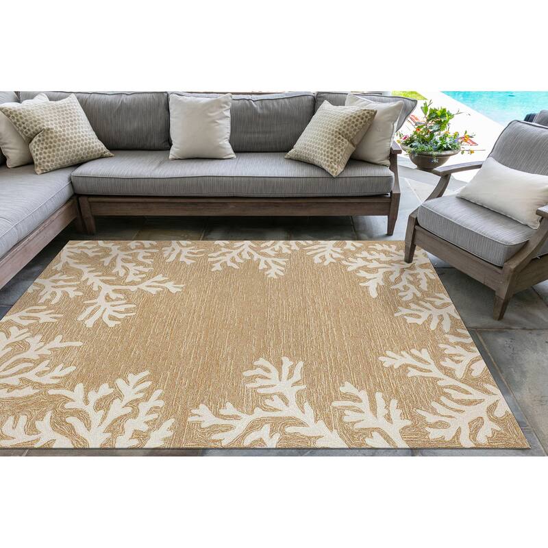 Liora Manne Capri Coral Border Indoor/Outdoor Rug