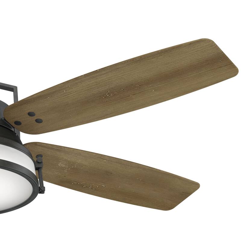 Casablanca 56" Caneel Bay Outdoor Ceiling Fan w/LED Light, Wall Control - Nautical, Industrial, Droop-Free Blades!