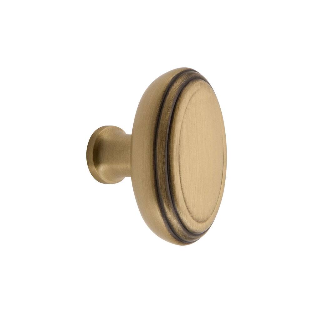 Grandeur ANNE-BRASS-KNOB Anneau 1-3/4" Solid Metal Classic Flat Oval