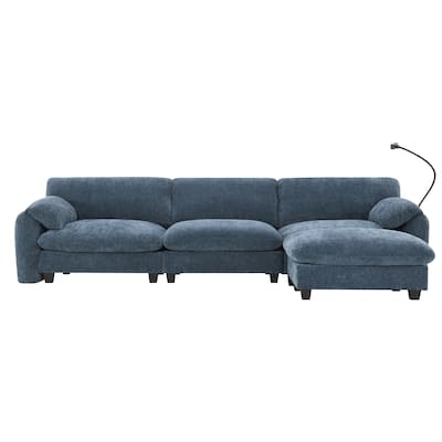 Chenille Modular Sectional Sofa Couch with USB and Type-C Charger