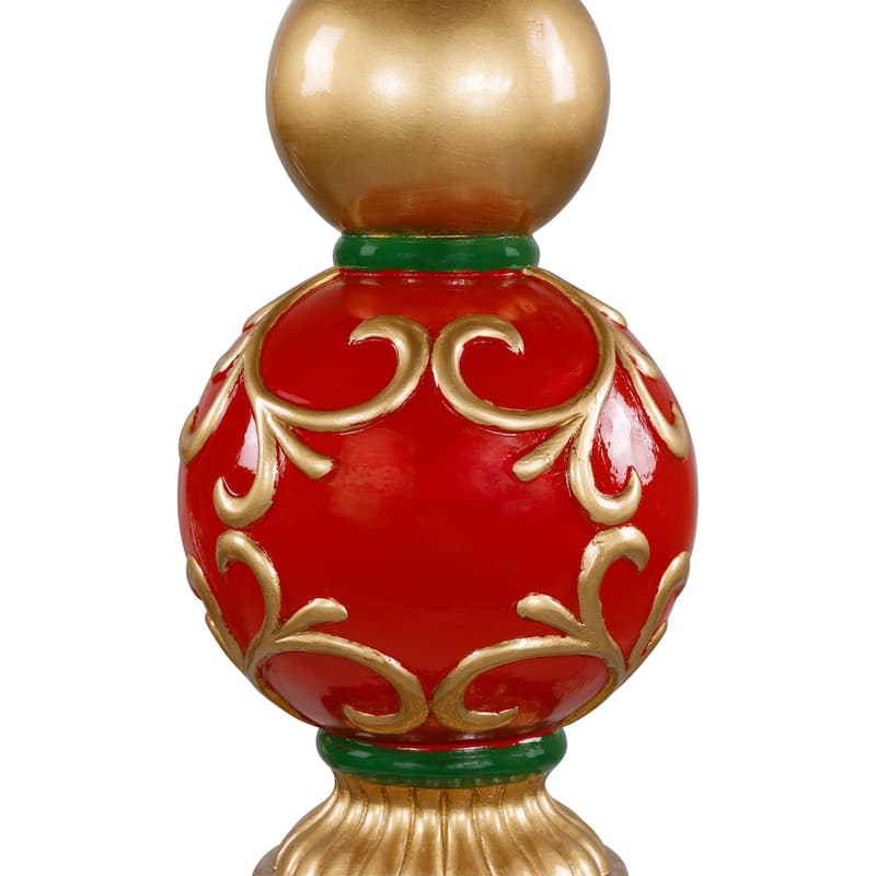 Commercial Size Ball Finial Christmas Decoration 48" - Gold and Red