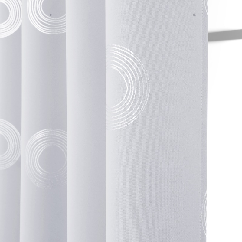 Concentric Circles Pattern Room Darkening Curtain 2 Panels