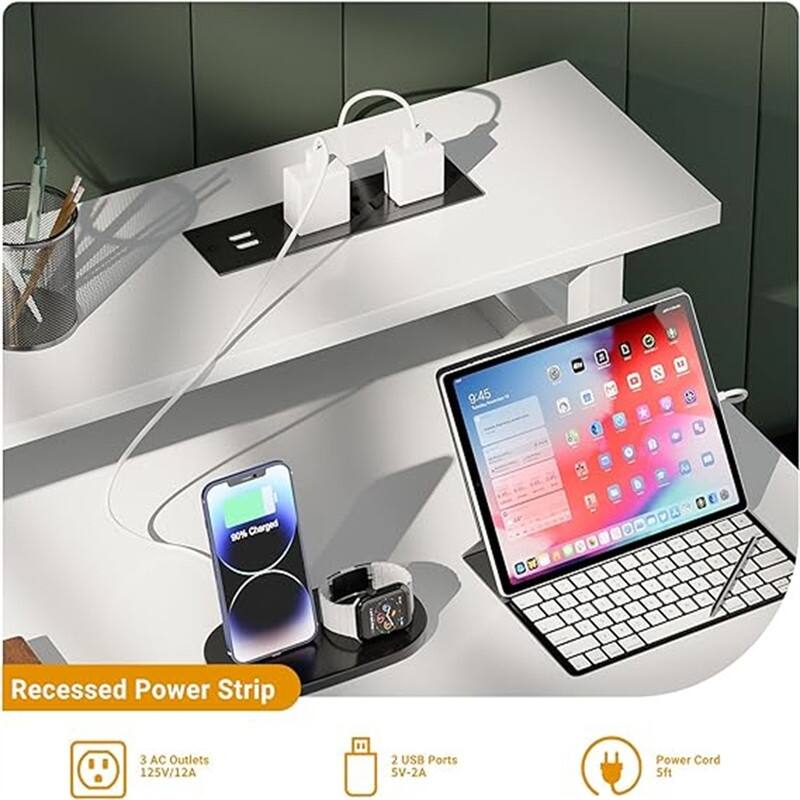 Computer Desk with Power Outlets