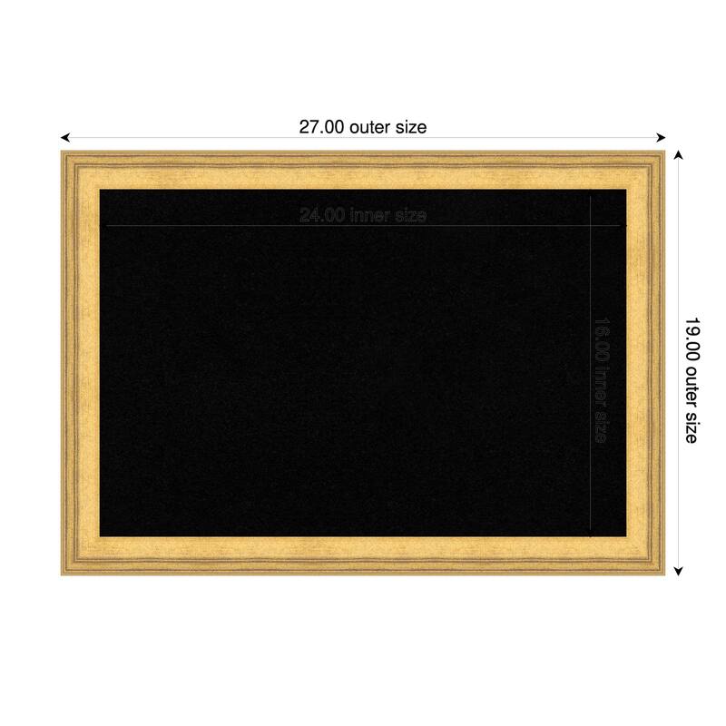 Owen Gold Wood Framed Cork Board - Bulletin Board, Organization Board, Pin Board - Black - 27 x 19 in