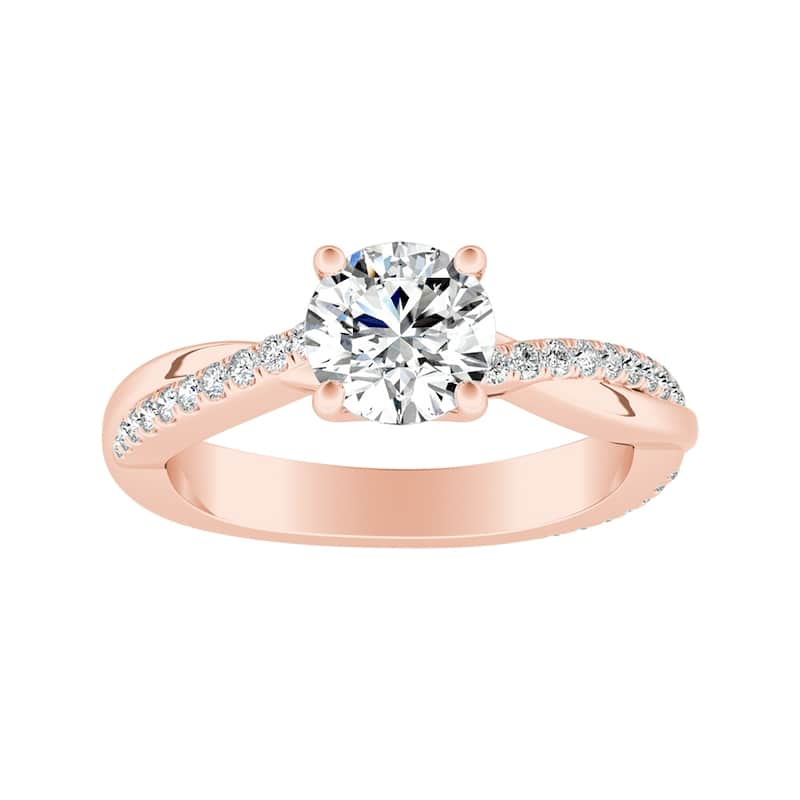Auriya 14k Gold Contemporary Round Diamond Engagement Ring 5/8ctw (G-H, VS1-VS2)