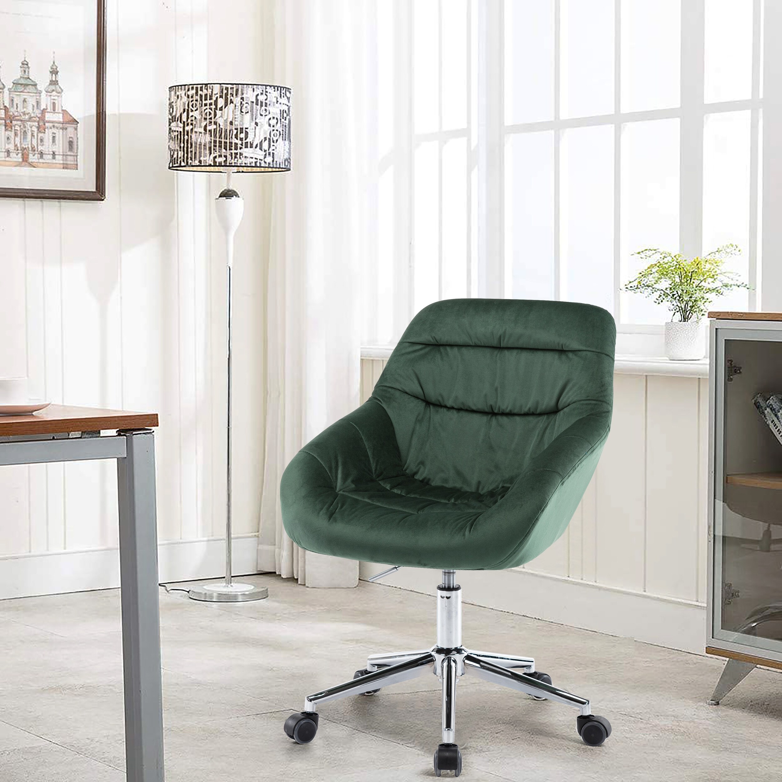 Adjustable Velvet Home Office Chair Overstock 31646859