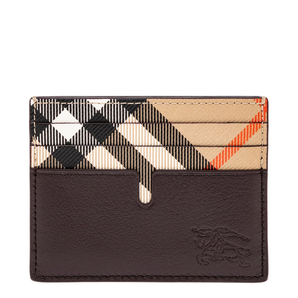 Burberry Men's Check and Leather Card Case