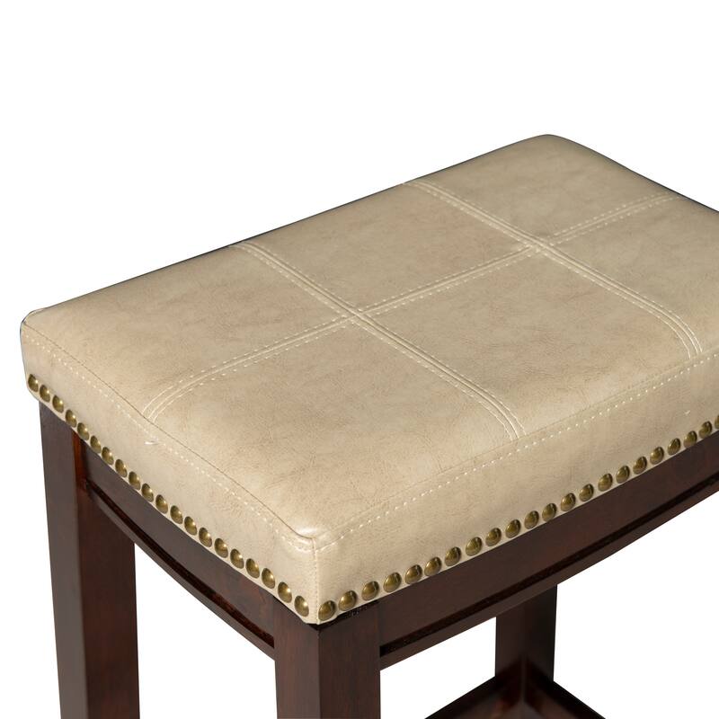 Linon Willamette Faux Leather Bar Stool (Set of 2) - Counter Height