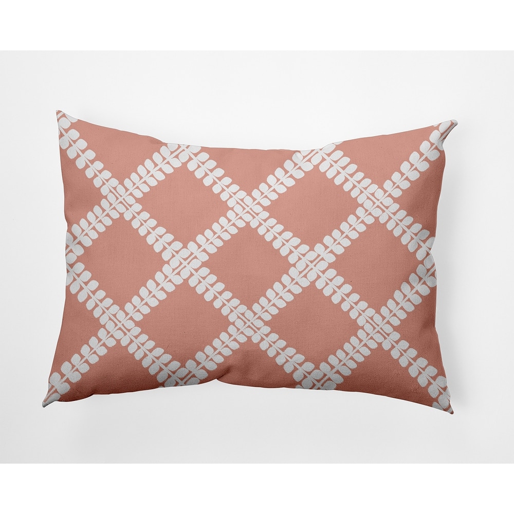 Leaf Plaid Indoor/Outdoor Throw Pillow
