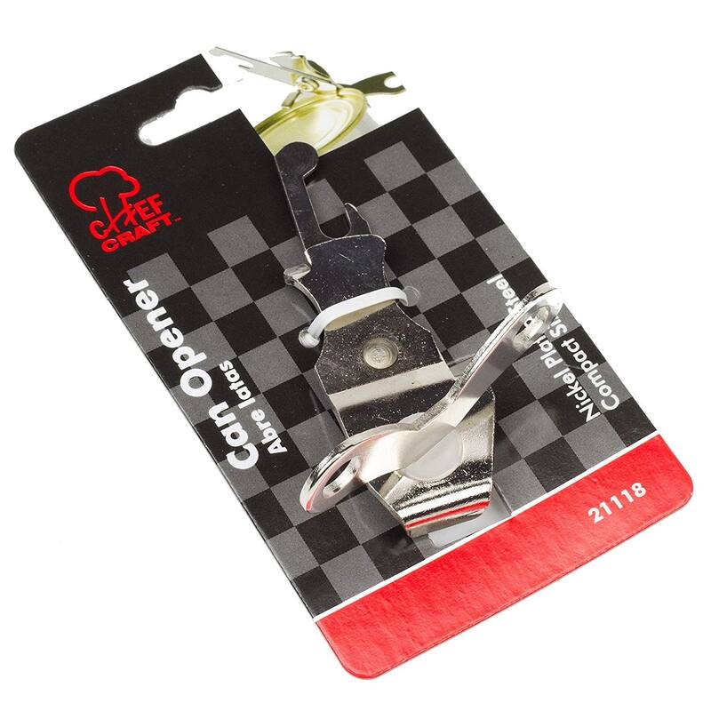 Chef Craft 4" Long Butterfly Manual Can Opener - Compact Size for Camping or Taking with a Lunch