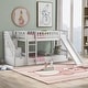 preview thumbnail 1 of 32, Twin over Twin Bunk Bed with Convertible Ladder and Slide White