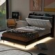 preview thumbnail 2 of 33, Full Size Platform Bed with LED Light Strips and Headboard Storage Space
