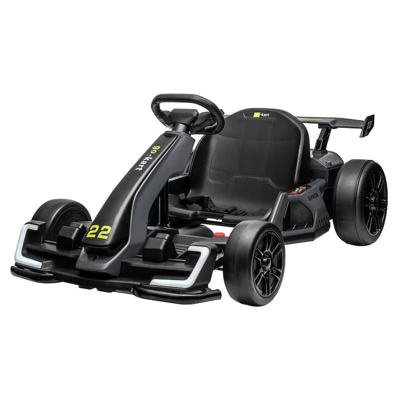 Go Karts for Kids,24V Electric Go Kart with 2 * 150W Powerful Motors - Grey