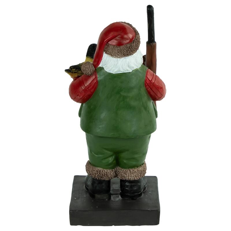 8.5" Hunter Santa with Duck Christmas Stocking Holder