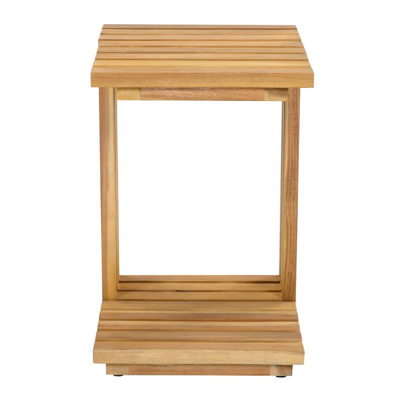 Christopher Knight Home - Outdoor 2-Piece Wood Conversation Set with Cushions and Side Table