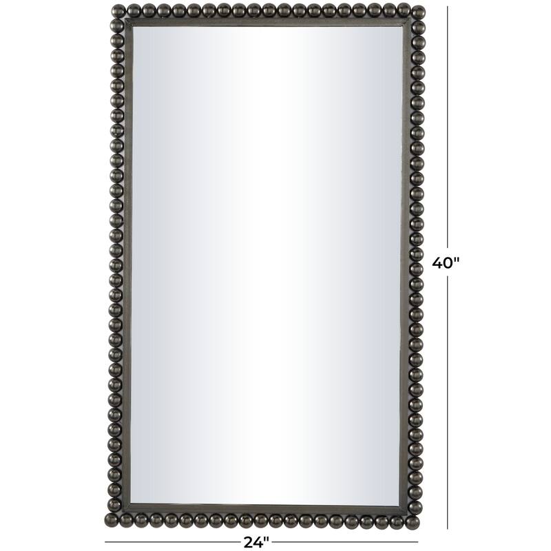 Metal Wall Mirror with Beaded Detailing - Gold or Black - CosmoLiving by Cosmopolitan