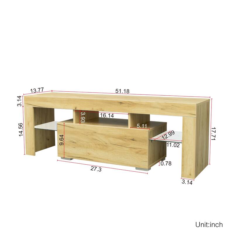 55-Inch Modern TV Stand with LED RGB Lights